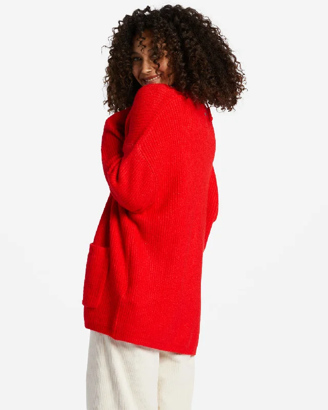 So Chill Cardigan - Rad Red