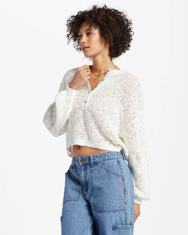 Warmin Up V-Neck Sweater - Whitecap