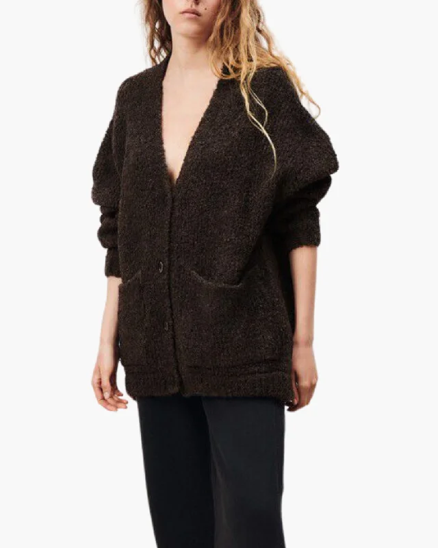 WOMEN'S CARDIGAN ZOLLY IN MELANGE CHARCOAL