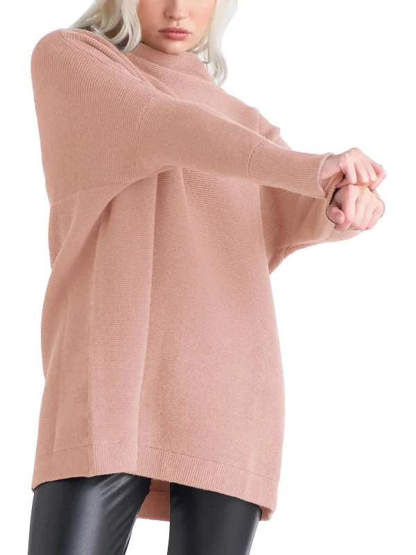 Womens Mock Neck Long Sleeve Tunic Sweater