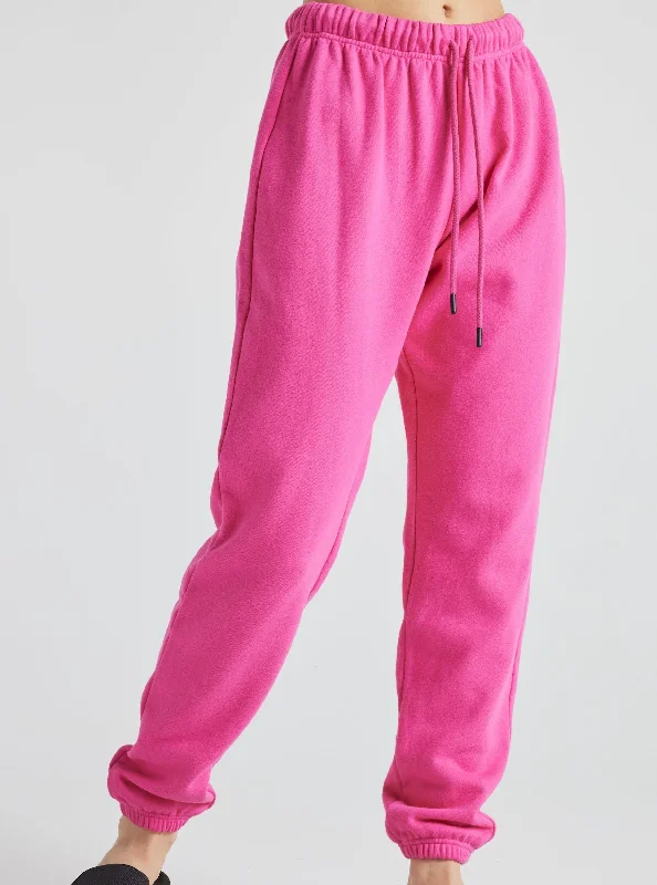 Electric Fleece Joggers - Pink Yarrow