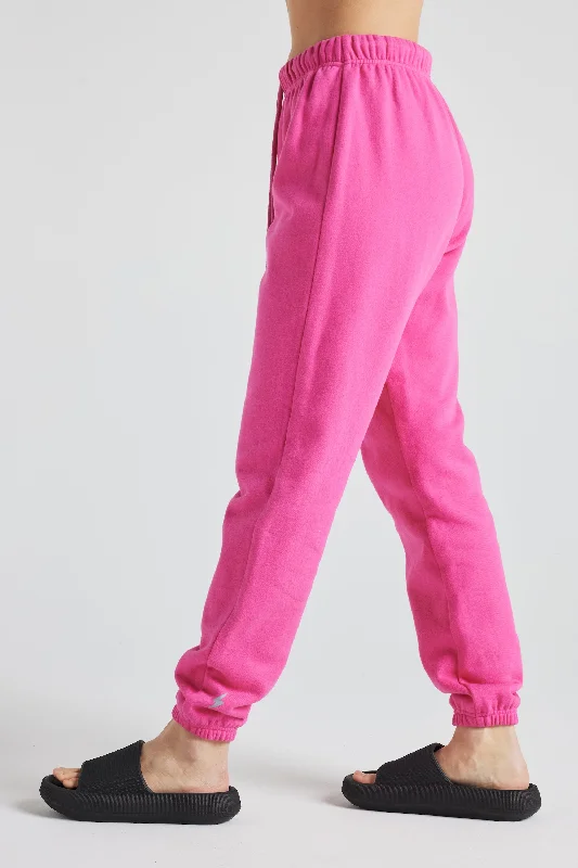 Electric Fleece Joggers - Pink Yarrow