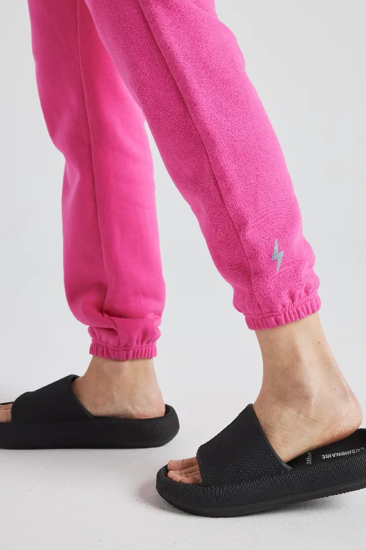 Electric Fleece Joggers - Pink Yarrow