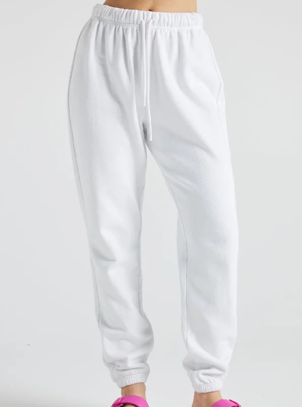 Electric Fleece Joggers - White