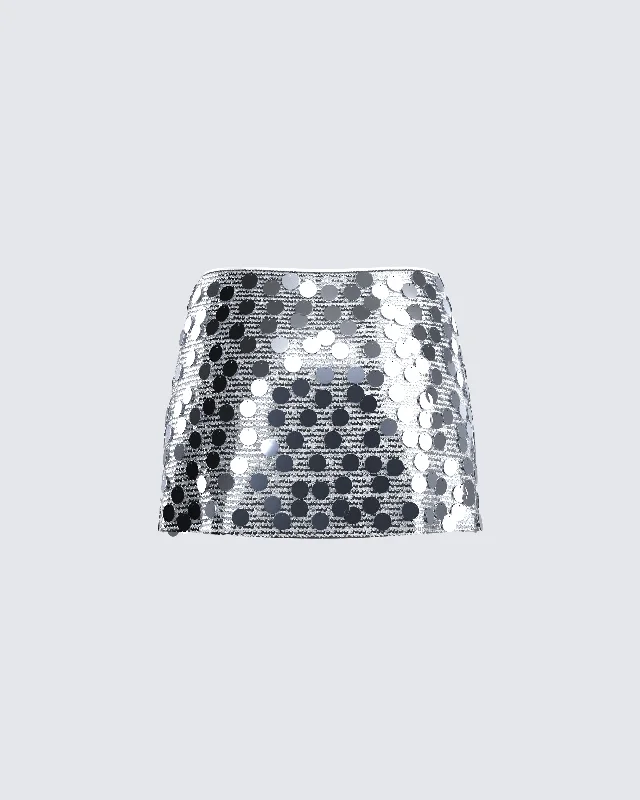 Philo Silver Sequin Mini Skirt