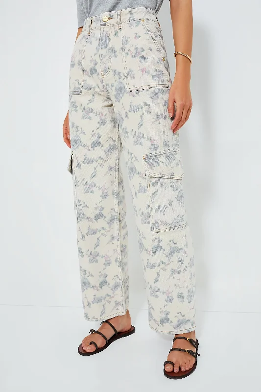 Tofu Print Denim Angi Cargo Pant