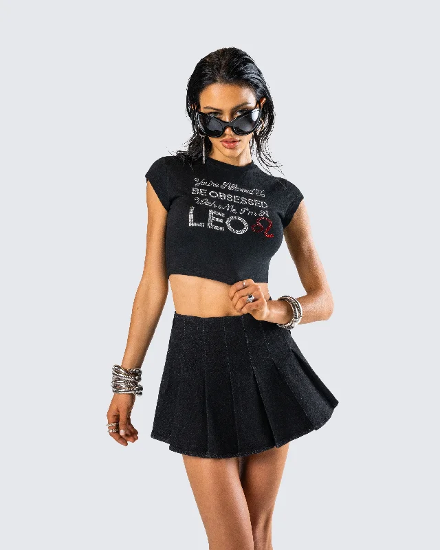 Kori Black Leo Graphic Top