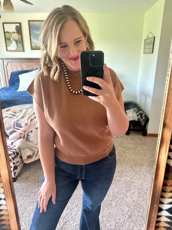 Mock Neck Top - Cocoa