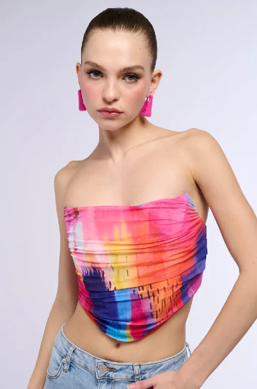 SUNSET DREAMING RUCHED CORSET TOP