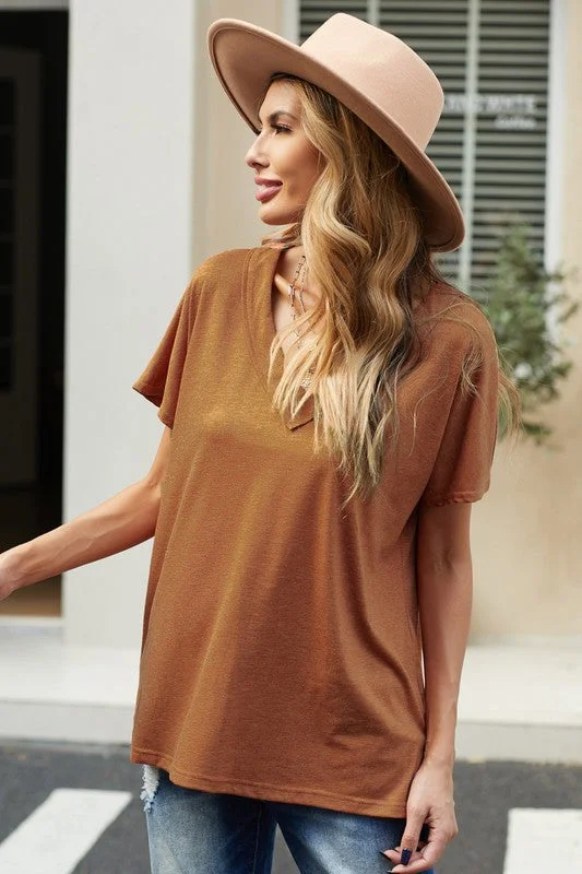 Vintage V-Neck Tee (Burnt Orange)