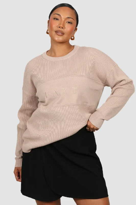 FAYT KNIT SWEATER NEUTRAL