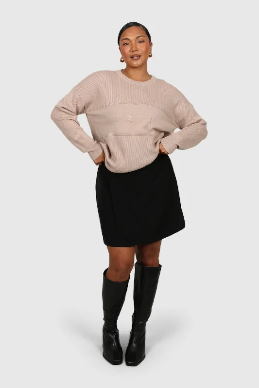 FAYT KNIT SWEATER NEUTRAL