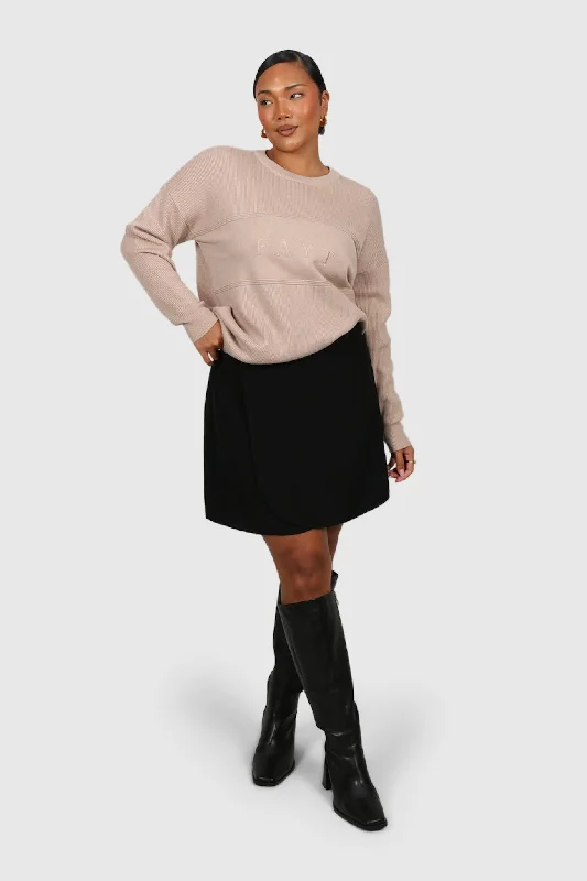 FAYT KNIT SWEATER NEUTRAL