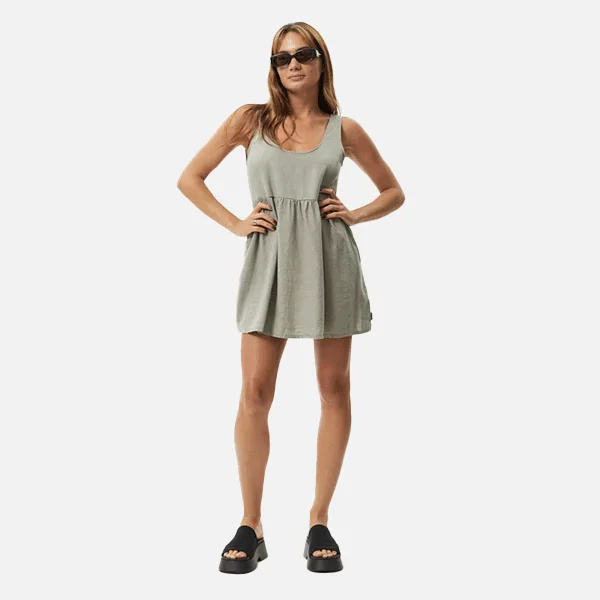 Afends Jesse Hemp Mini Dress - Olive