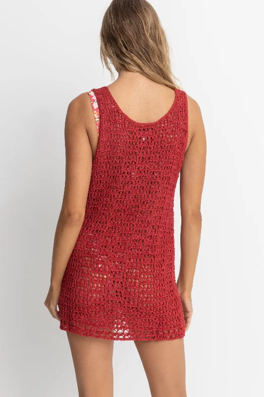 Maddie Scoop Neck Mini Dress Red