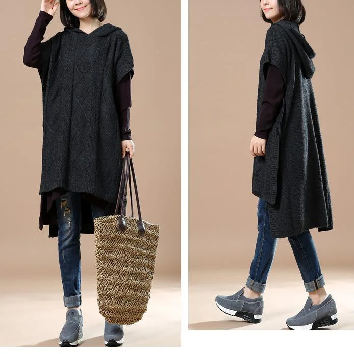 Black hoodie sweaters plus size winter dresses