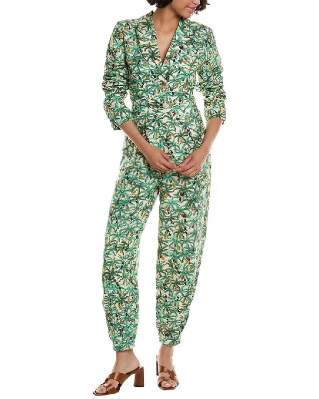 FARM Rio Toucans Blazer Linen Jumpsuit