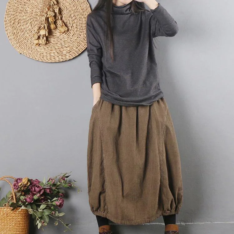 For Spring dark gray sweater tops high neck knitwear long sleeve