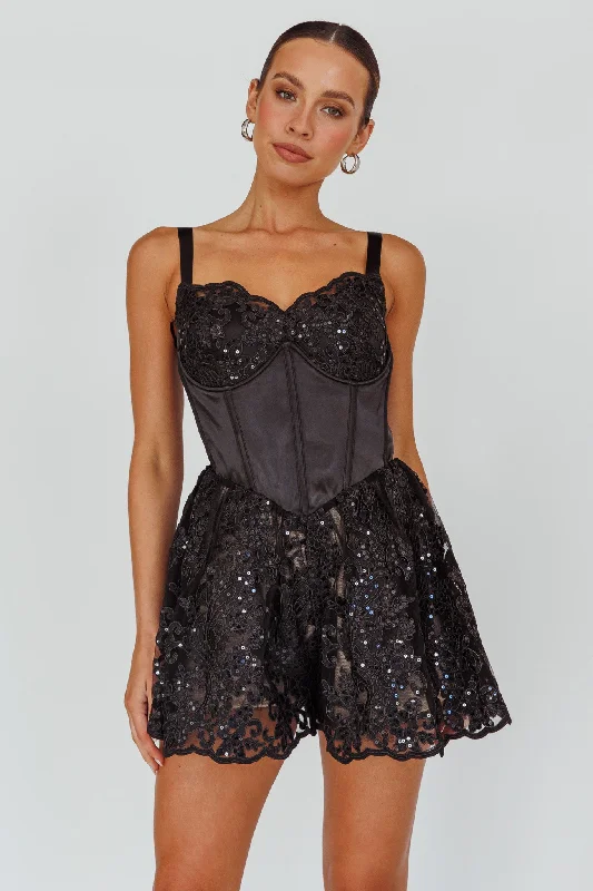 Georgia May Lace Romper Black