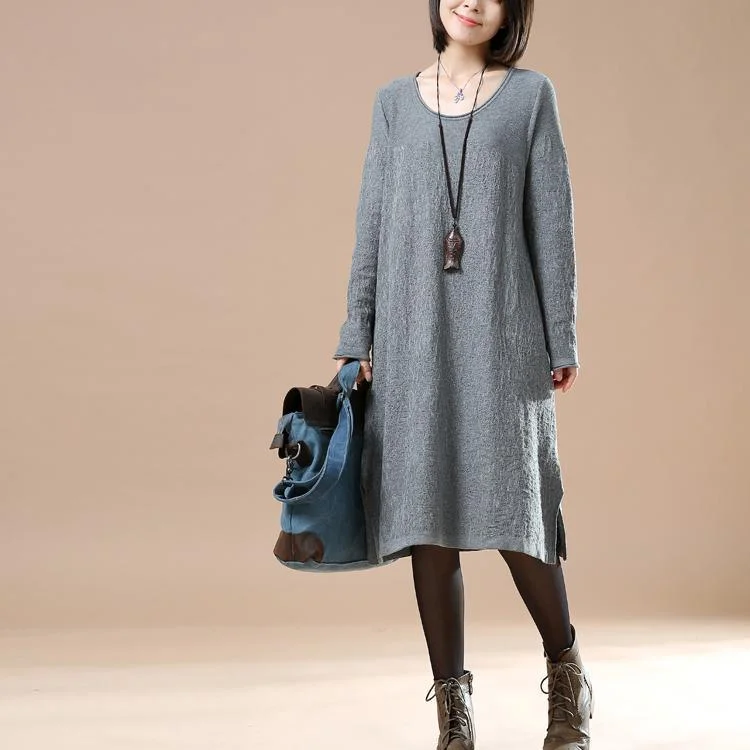 Gray loose sweater dresses oversize sweaters blouses