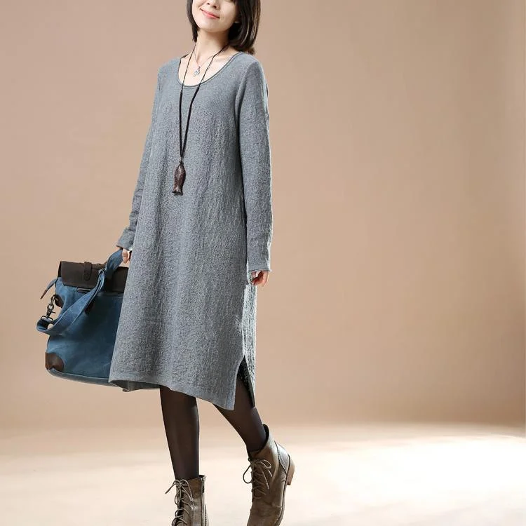 Gray loose sweater dresses oversize sweaters blouses