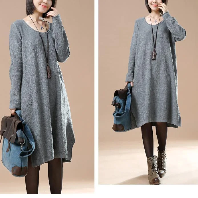 Gray loose sweater dresses oversize sweaters blouses