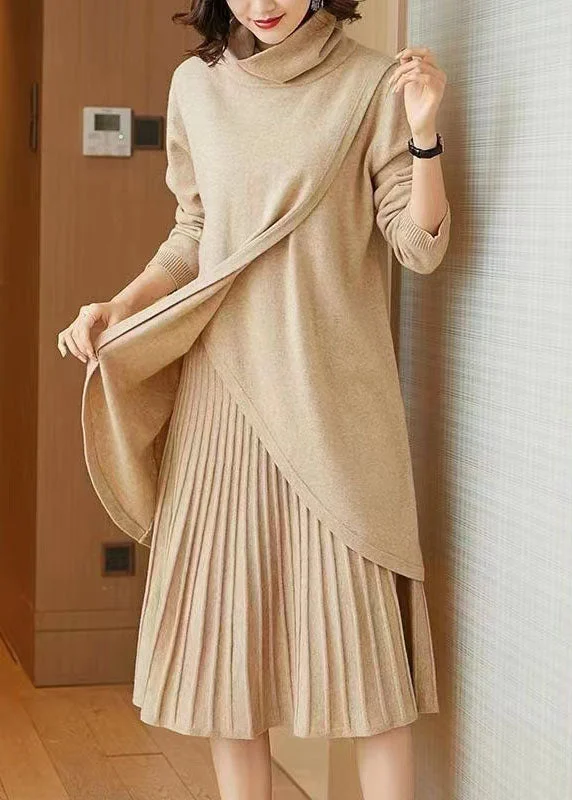 Two Piece Set Women Irregular Full Sleeve Knitted Pullover Top