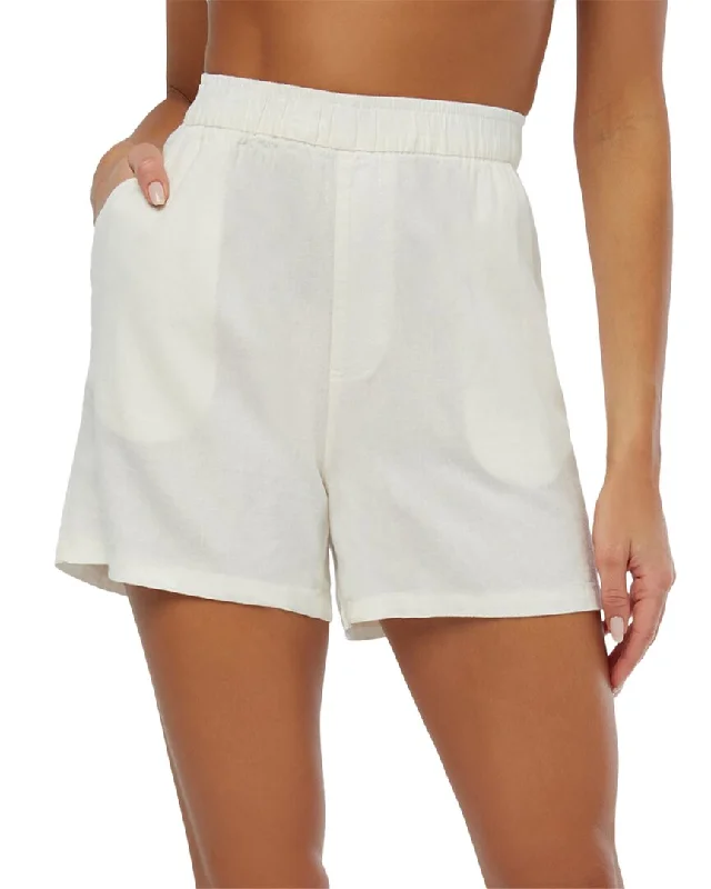 WeWoreWhat Elastic Linen-Blend Short