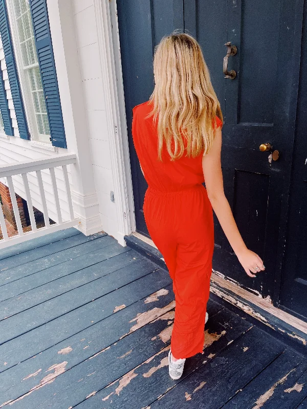 Work It Cargo Jumpsuit - Orange