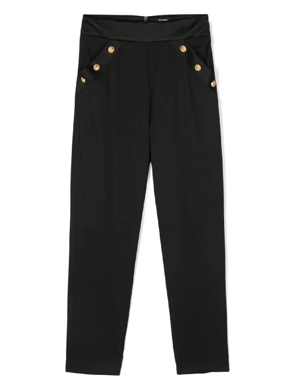 Pants in black wool