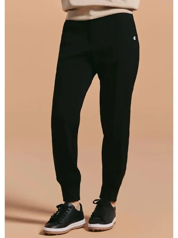 Online Exclusive Women s Twill Pintuck Casual Jogger Pants Black