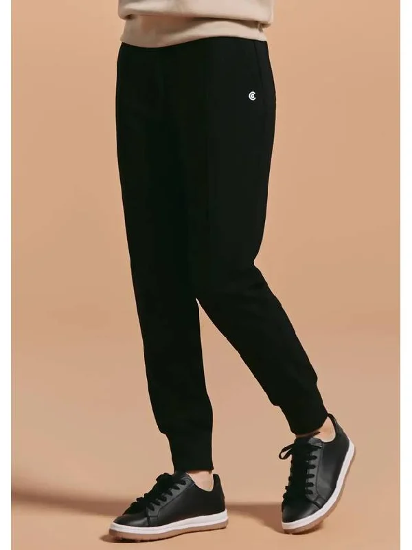 Online Exclusive Women s Twill Pintuck Casual Jogger Pants Black