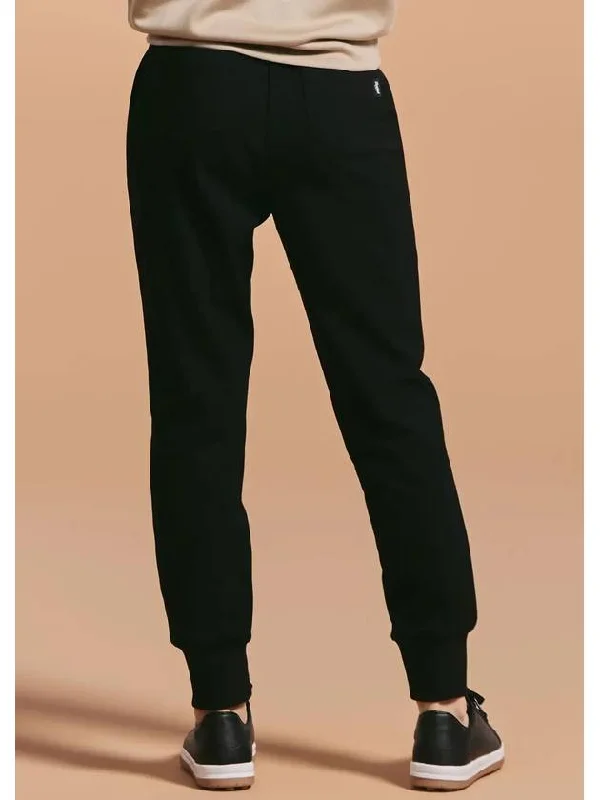 Online Exclusive Women s Twill Pintuck Casual Jogger Pants Black