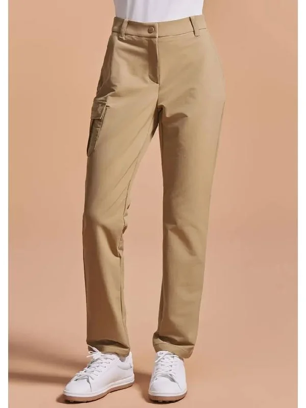 Women s Nylon Span One Pocket Cargo Pants Beige