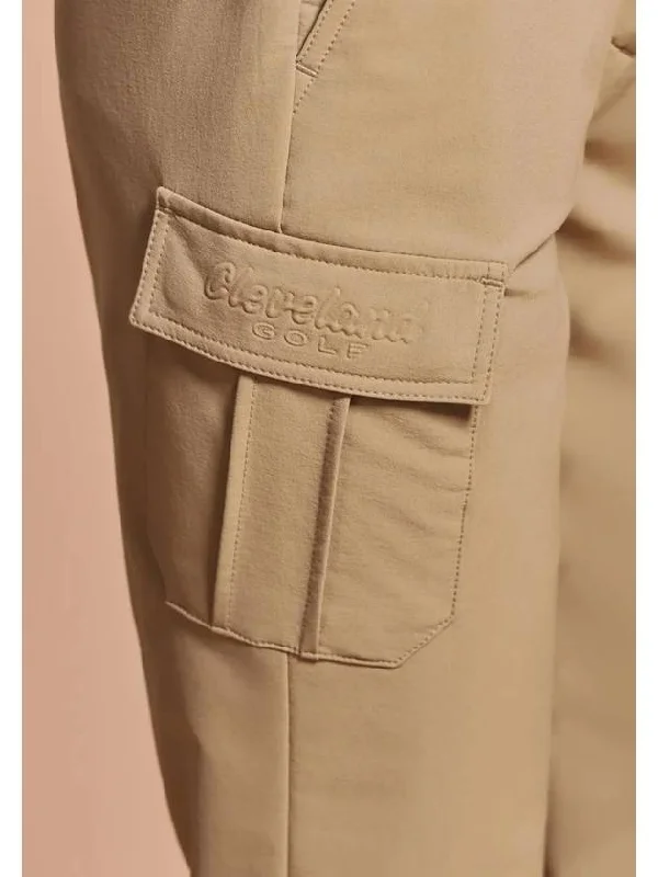 Women s Nylon Span One Pocket Cargo Pants Beige