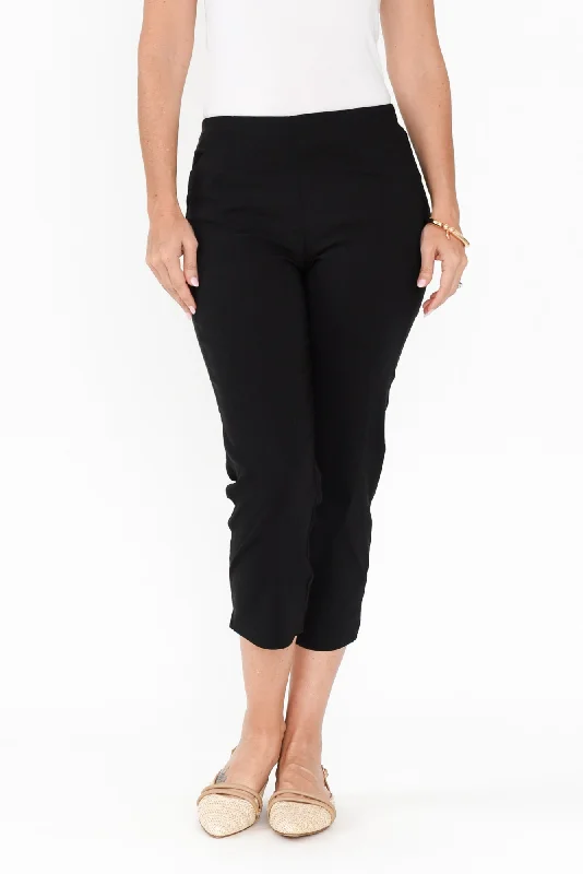 Cody Black Stretch Capri Pants