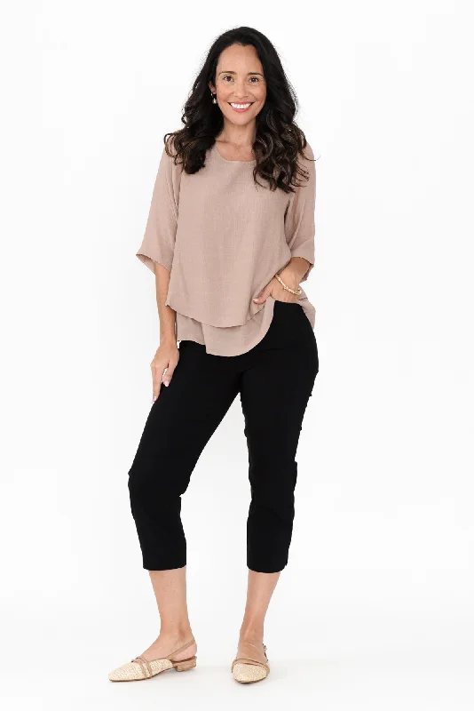 Cody Black Stretch Capri Pants