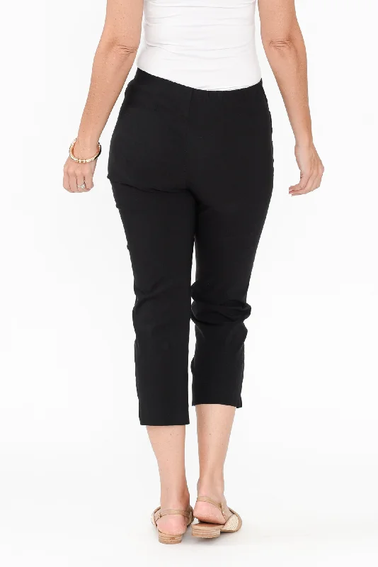 Cody Black Stretch Capri Pants