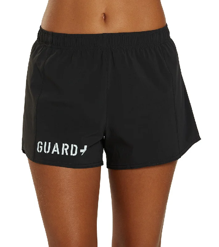 JOLYN Women's Janie 2.0 Lifeguard Logo Run Short Black