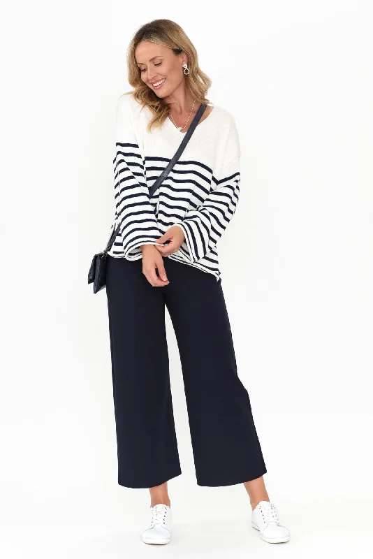 Kimmy Navy Wide Leg Ponte Pants