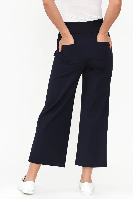 Kimmy Navy Wide Leg Ponte Pants