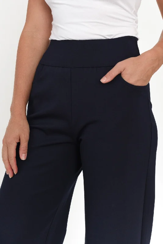 Kimmy Navy Wide Leg Ponte Pants