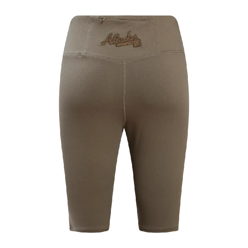 MLB ATLANTA BRAVES NEUTRAL JERSEY WOMEN'S BIKE SHORT (TAUPE)