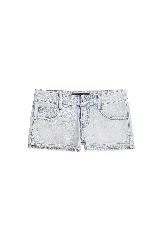 Light Blue Low-rise Denim Shorts