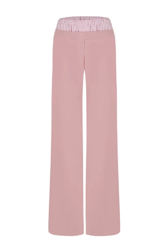 PINK DOUBLE WAISTBAND PANTS