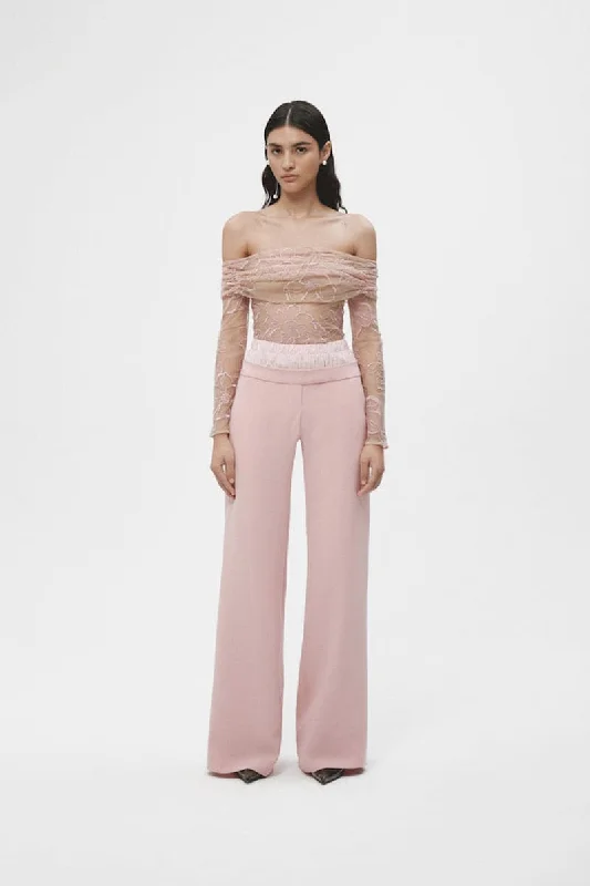 PINK DOUBLE WAISTBAND PANTS