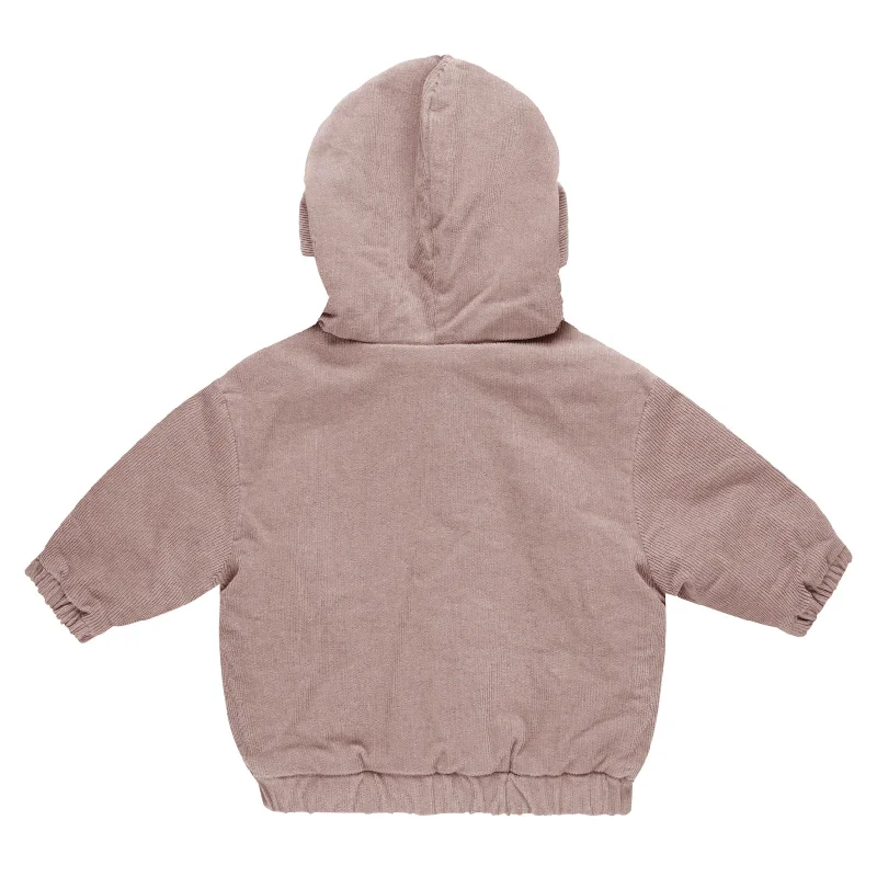 Corduroy Hooded Jacket - Mauve