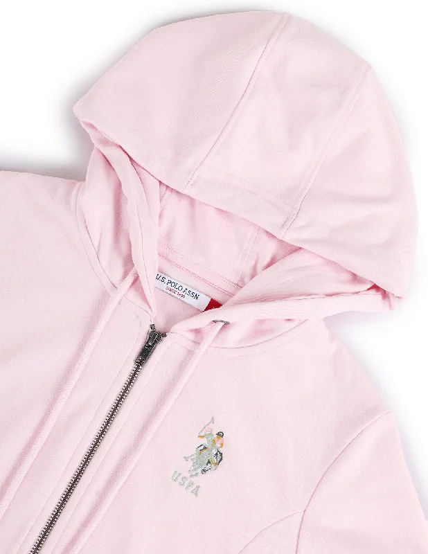 Solid Zip Up Hooded Sweatshirt