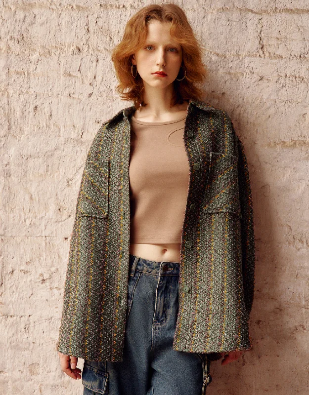 Textured Long Woolen Jacket