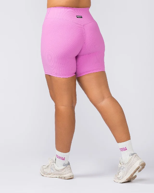 Zero Rise Rib Bike Shorts - Fondant Pink